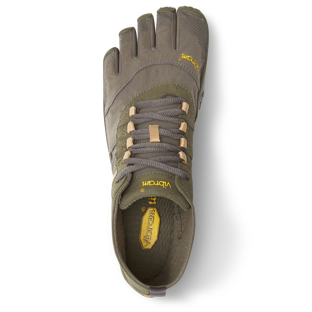 Vibram Five Fingers Mens Barefoot Shoes - Olive - V-Trek - 92436-WPMH